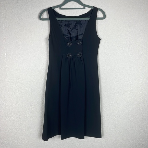 Moschino Cheap And Chic Black Sleeveless Button Back Mini Dress Sz 4 - Picture 4 of 10
